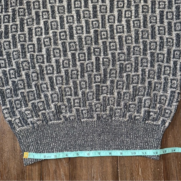 Vintage Men’s 90s Crewneck Sweater Black Blue White Patterned Valentino Garavani - Picture 6 of 8